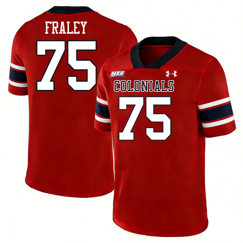 Robert Morris Colonials #75 Hank Fraley College Football Jerseys,Uniforms Stitched-Red
